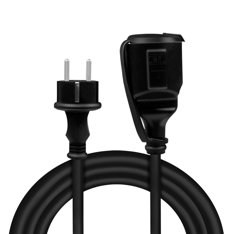 Cablu de alimentare prelungitor, Schuko, 5m, 3x1.5mm2, 250V / 16A, black, Logilink "LPS102"