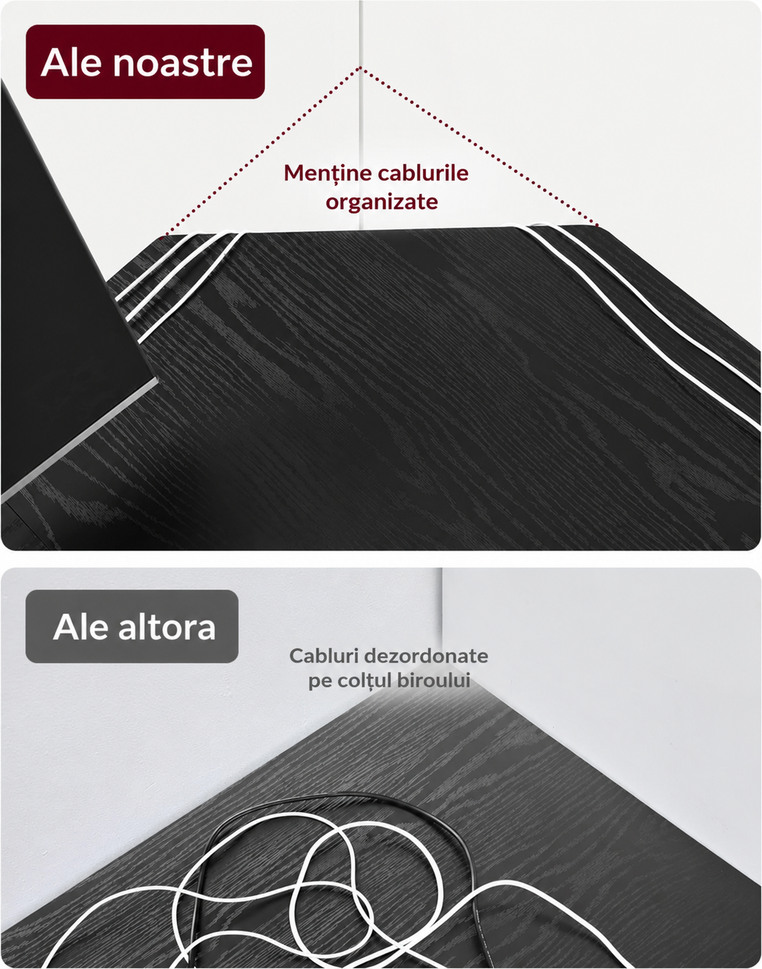 VASAGLE Birou de colt in forma L, cadru metalic, stil industrial, 138x138x76 cm, negru cu aspect lemnos