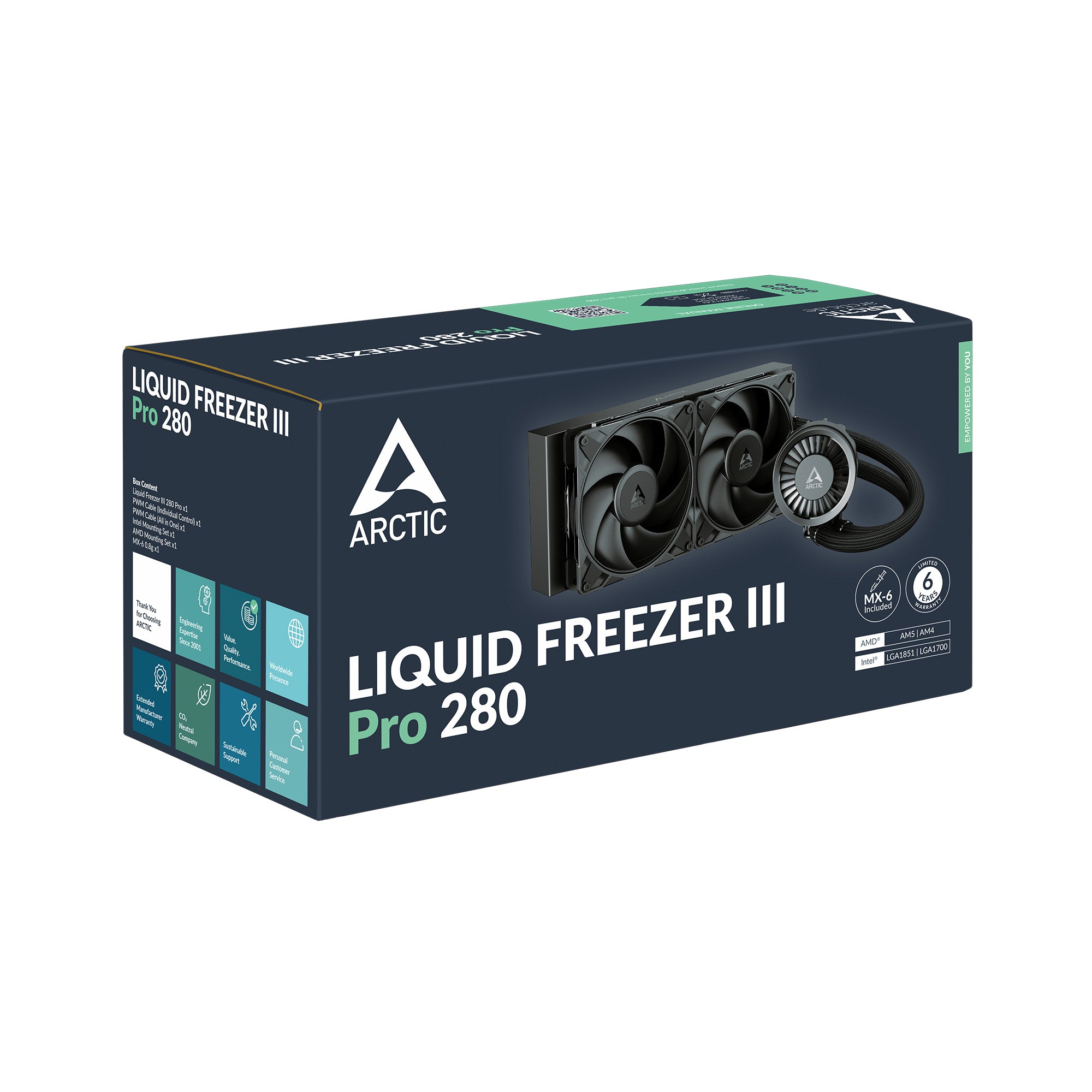 COOLER Arctic "Liquid Freezer III Pro 280", skt. LGA1851, LGA 1700, AM4, AM5, racire cu lichid, 2 x 140mm P14 Pro, 800 - 2800 RPM, , negru "ACFRE00179A"