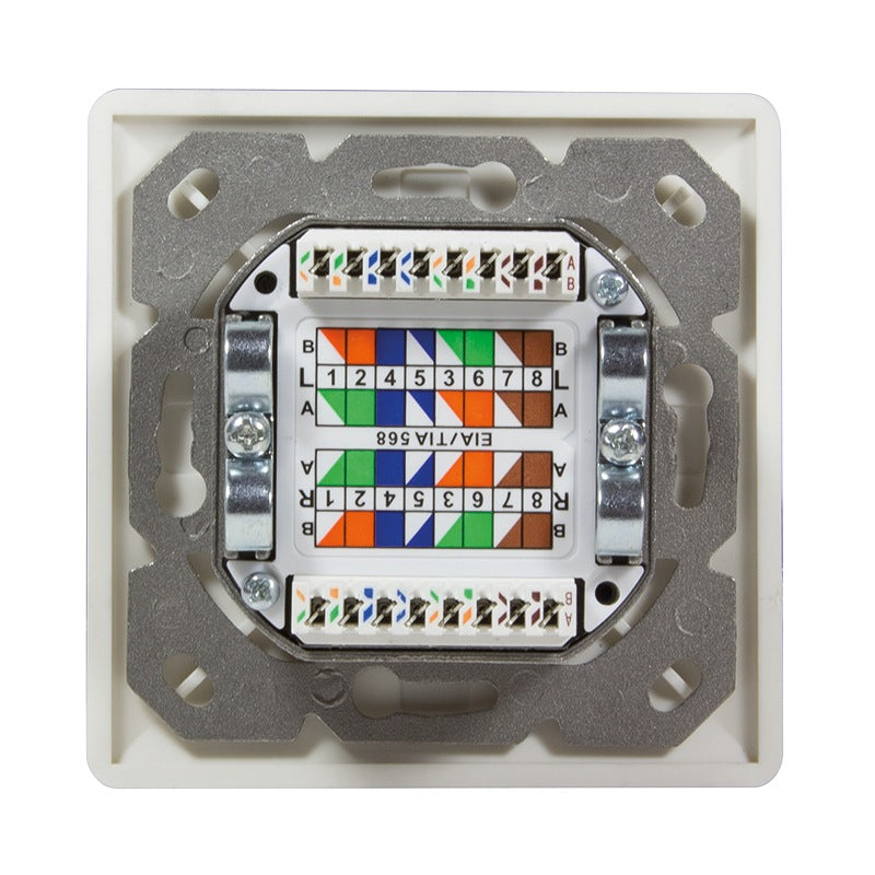 PRIZA RJ-45 aplicabila cu 2 iesiri | PRIZA RJ-45 incastrabila cu 2 iesiri LOGILINK pt. cablu FTP, Cat6, Krone (LSA) x 2 | RJ-45 (M) x 2, ecranat, plastic cu metal, 1 buc, "NP0039A"