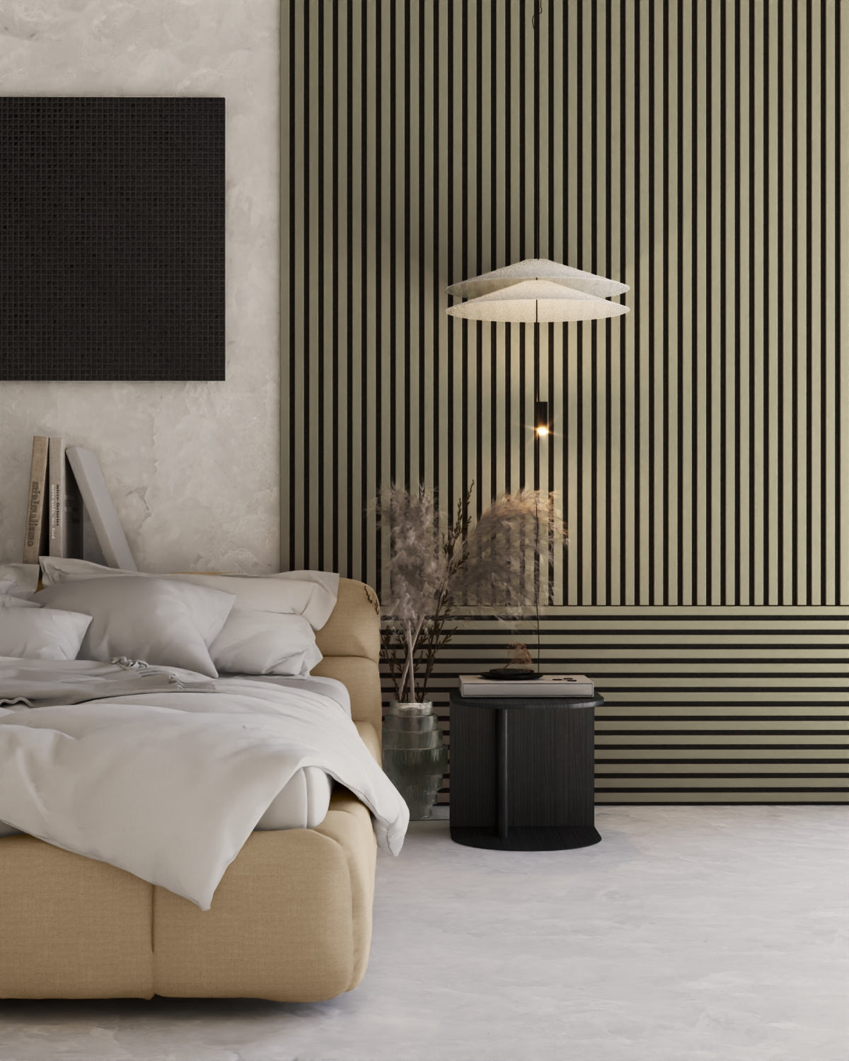 Riflaj MDF decorativ LDA PREMIUM de tip Panou Acustic, Verde Masliniu, 260x40 cm