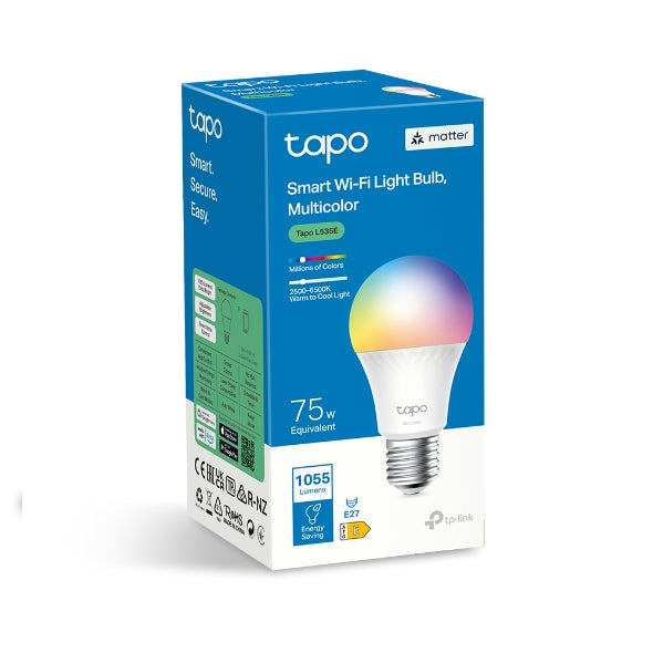 BEC LED wireless TP-LINK, 1055lm, 8.6W, E27, intensitate reglabila, control prin smartph.cu apl.Tapo, ajustare auto a luminii in fct. de mom zilei-diferite culori "Tapo L535E" ( timbru verde 0.60 lei)