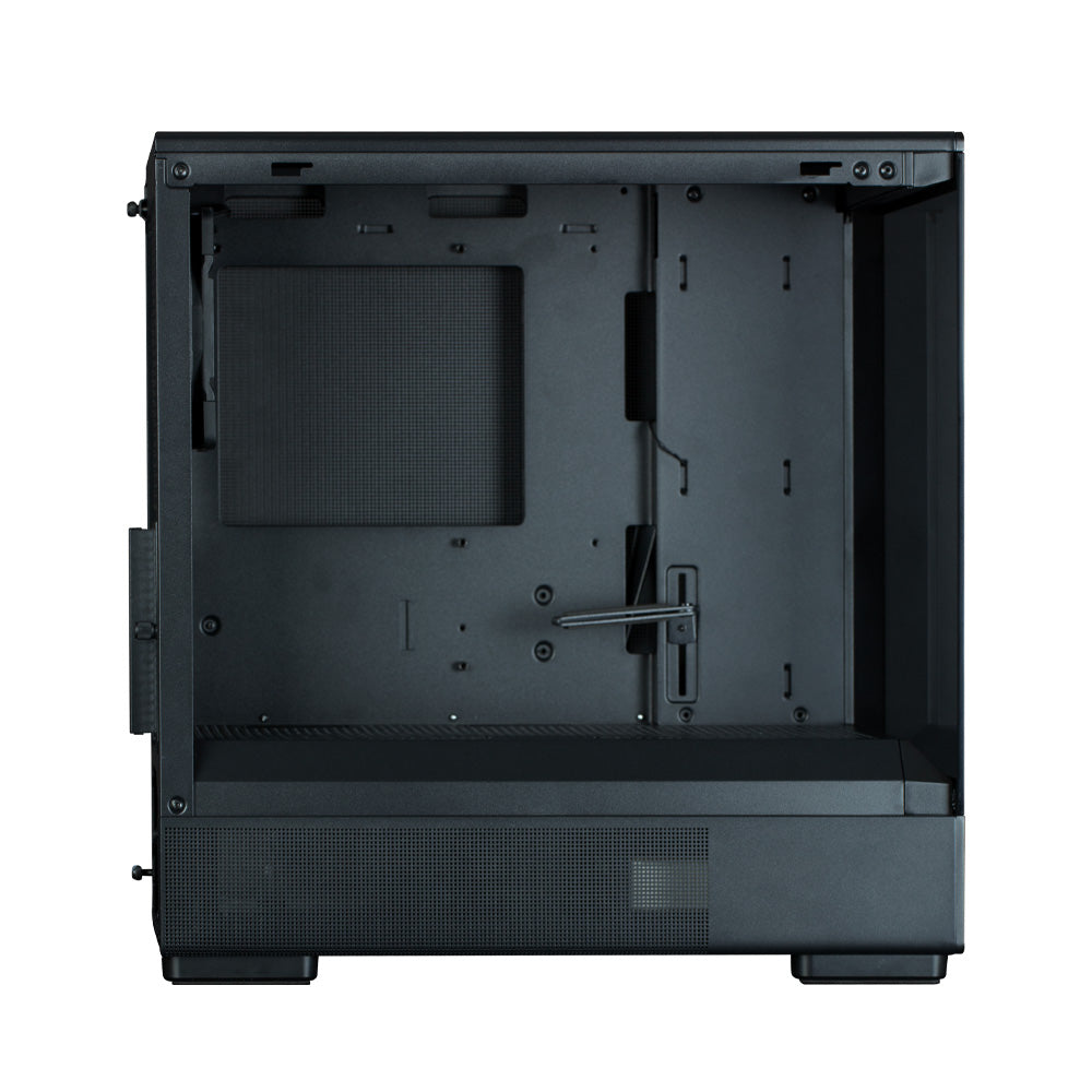 CARCASA Zalman "P10", mini tower, gaming, fara sursa, suporta 7xfan, 1xfan inclus, USB 3.1 gen1 x 1, USB Type-C, audio+mic, 5 sloturi expansiune, negru, "P10 Black"