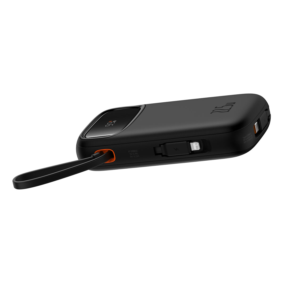 POWER BANK Baseus EnerFill FC31, 20000mAh, 22.5W, display, 1 x USB, cablu integrat USB Type-C si Iphone Lightning, negru, "P10082107123-00" - 6932172691196