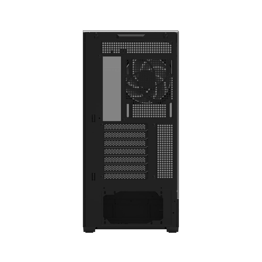 CARCASA Zalman "P40 Prism Plus", middle tower, gaming, fara sursa, suporta 9xfan, 4xfan inclus, PSU shroud, afisaj electronic, USB Type-C x 1, USB 3.1 gen1 x 2, audio+mic, 7 sloturi expansiune, negru, "P40 Prism Plus Black"
