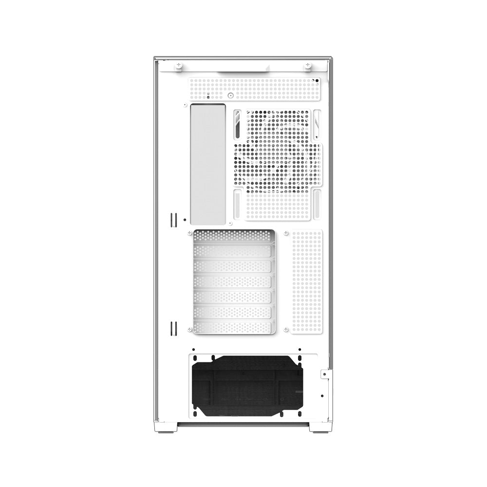 CARCASA Zalman "P40 Prism Plus", middle tower, gaming, fara sursa, suporta 9xfan, 4xfan inclus, PSU shroud, afisaj electronic, USB Type-C x 1, USB 3.1 gen1 x 2, audio+mic, 7 sloturi expansiune, alb, "P40 Prism Plus White"