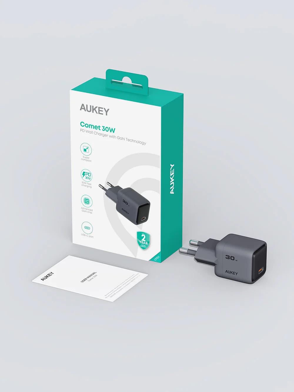 MOBILE CHARGER WALL 30W/GREY PA-C1 AUKEY "PA-C1"