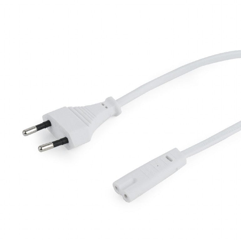 CABLU alimentare GEMBIRD casetofon, 1.8m, intrare Euro plug, iesire C7, bulk, alb, "PC-184/2-W"