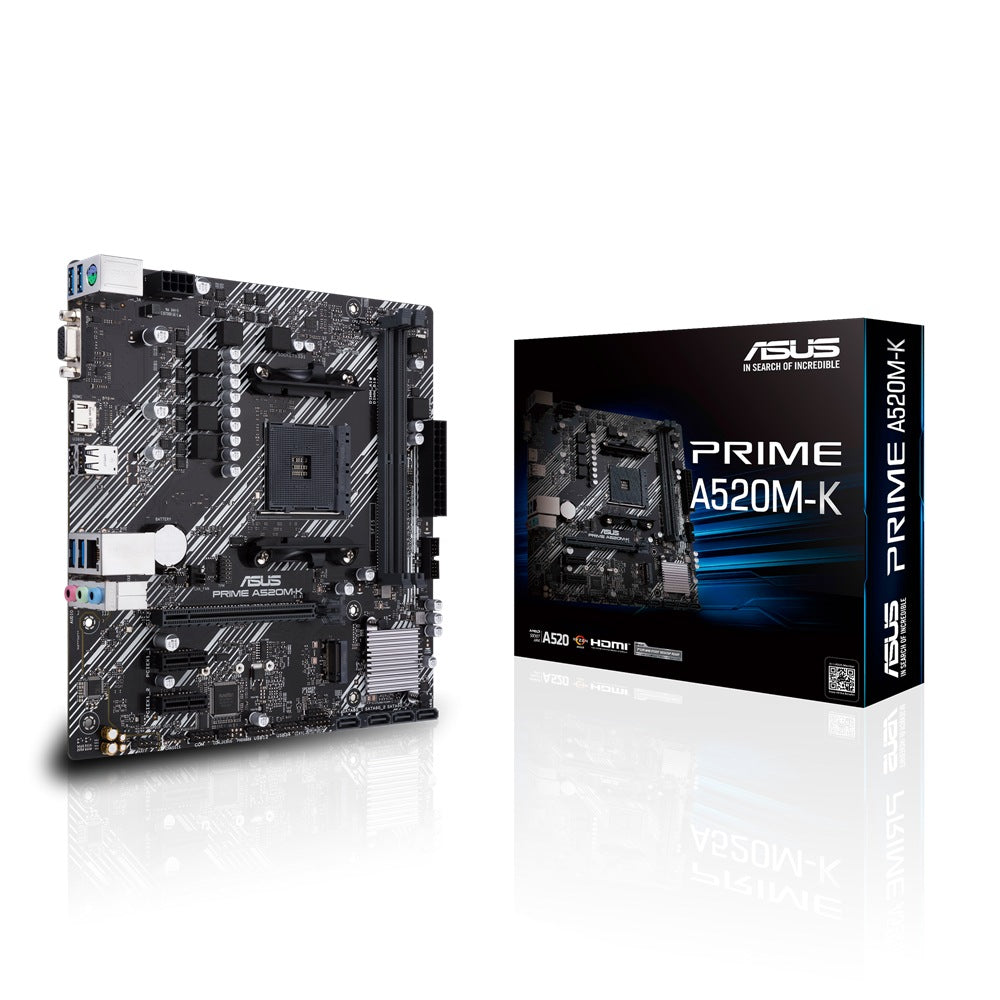 PLACA de BAZA Asus "PRIME A520M-K", skt AM4, mATX, AMD A520, 2 x DDR4, max. 64 GB, 4 x SATA, 1 x M.2, 7.1, "PRIME A520M-K"