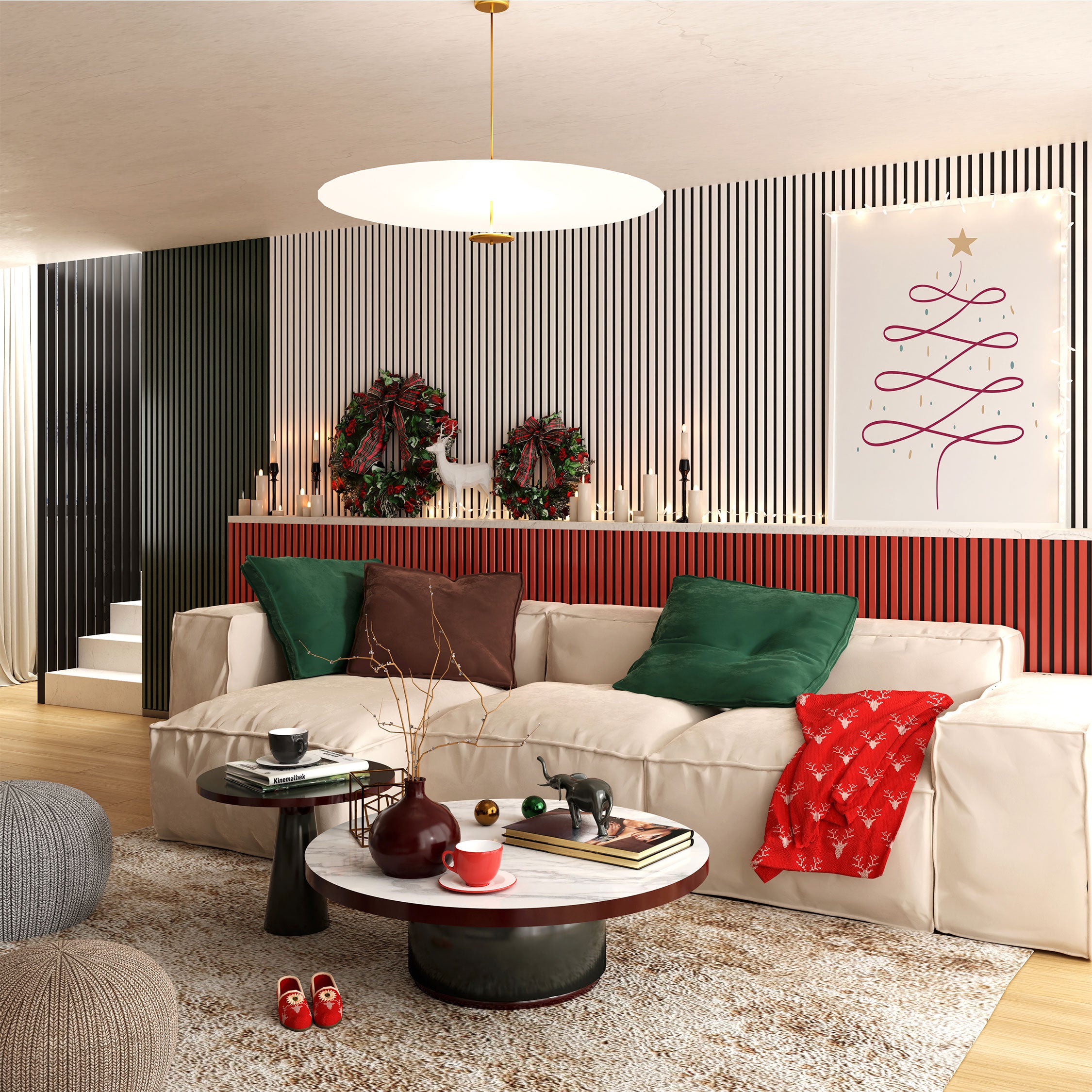 Riflaj MDF decorativ LDA PREMIUM de tip Panou Acustic, Coral, 260x40 cm