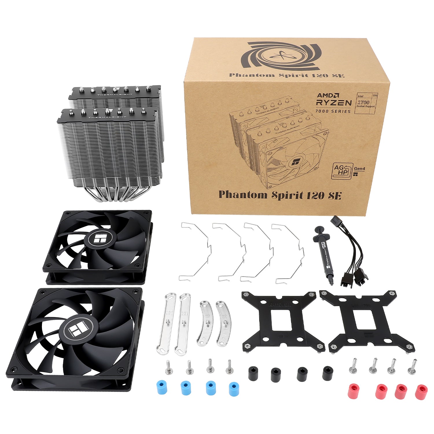 COOLER Thermalright "Phantom Spirit 120 SE" skt. Intel si AMD, racire cu aer, dual tower, vent. 2x120mm, 1500 rpm, 7 heatpipe, inaltime 154mm, fara LED, negru, argintiu,"Phantom Spirit 120 SE"