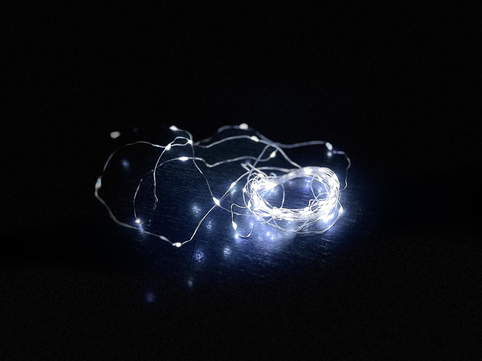 Ghirlanda luminoasa liniara, 100 LED-uri, 990cm, incarcare solara, alb rece