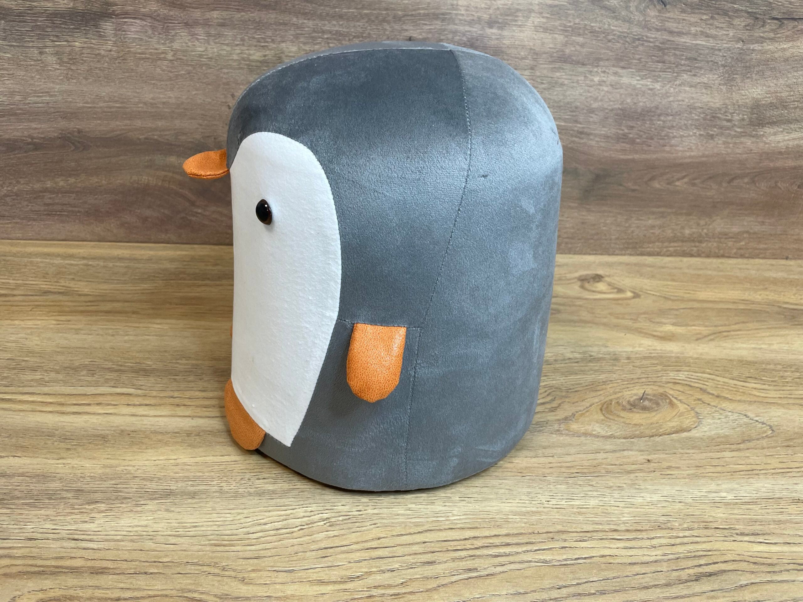 Taburet pentru copii, 28x34cm, maxim 50kg, model pinguin gri