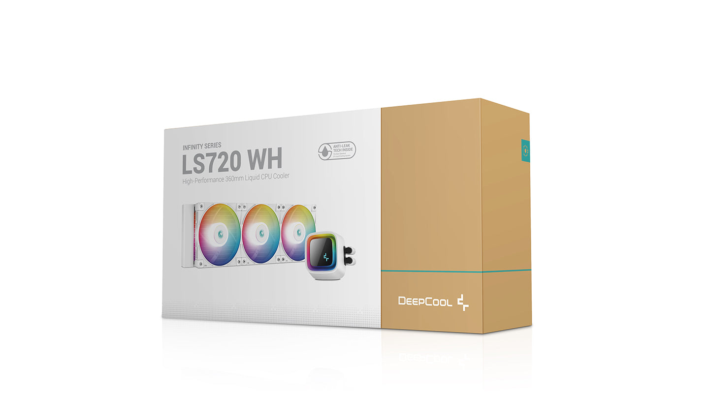Cooler Deepcool "LS720 WH", compatibil skt. Intel si AMD, racire cu lichid, ventilator 120 mm x 3, 2250 rpm, iluminat RGB, "R-LS720-WHAMNT-G-1"