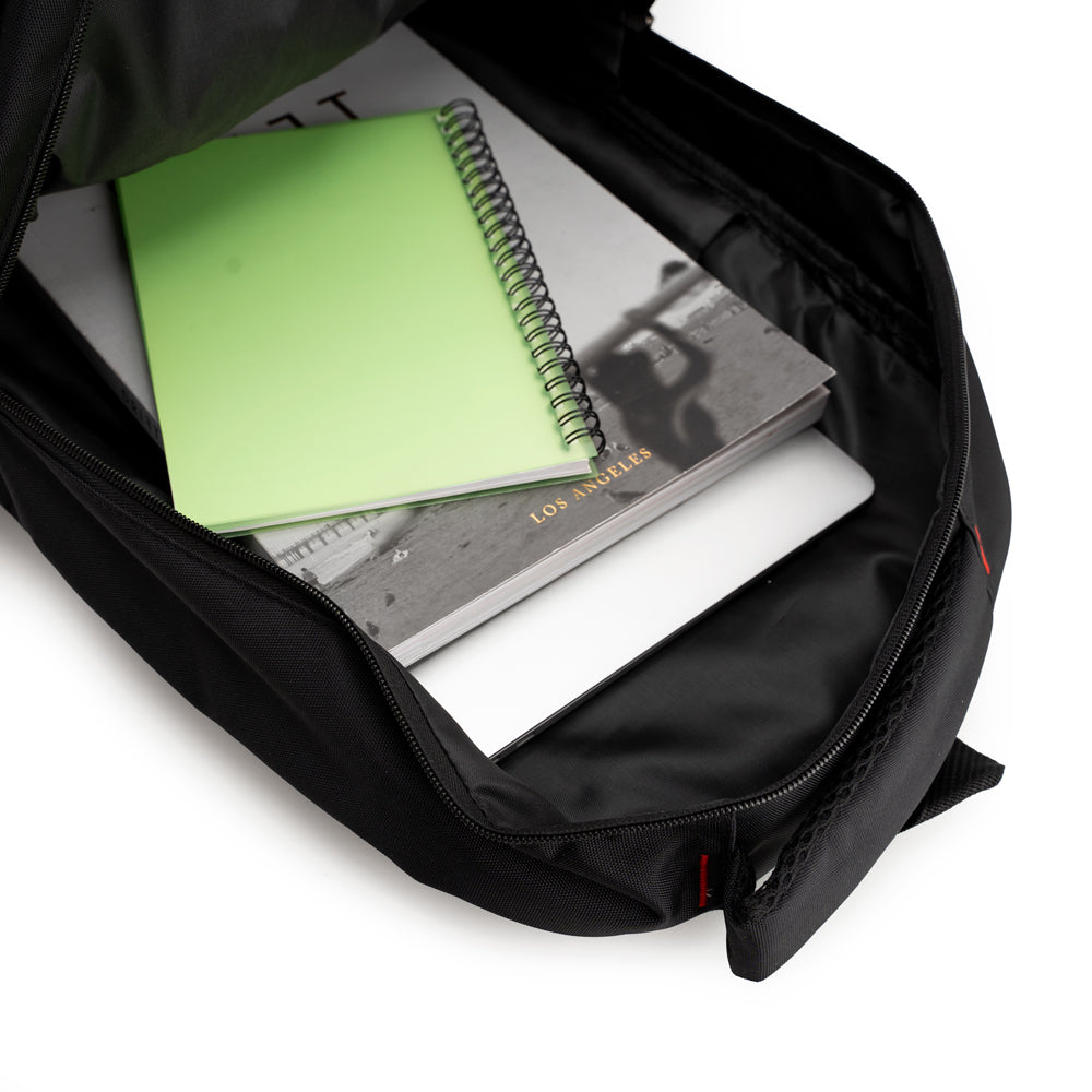 RUCSAC SPACER CHICAGO BLACK, pt. notebook de max. 17", 3 compartimente, buzunar frontal, buzunar lateral x 2,2 manere, waterproof, poliester, negru, "Chicago", "SPBP-CHICAGO-BK"