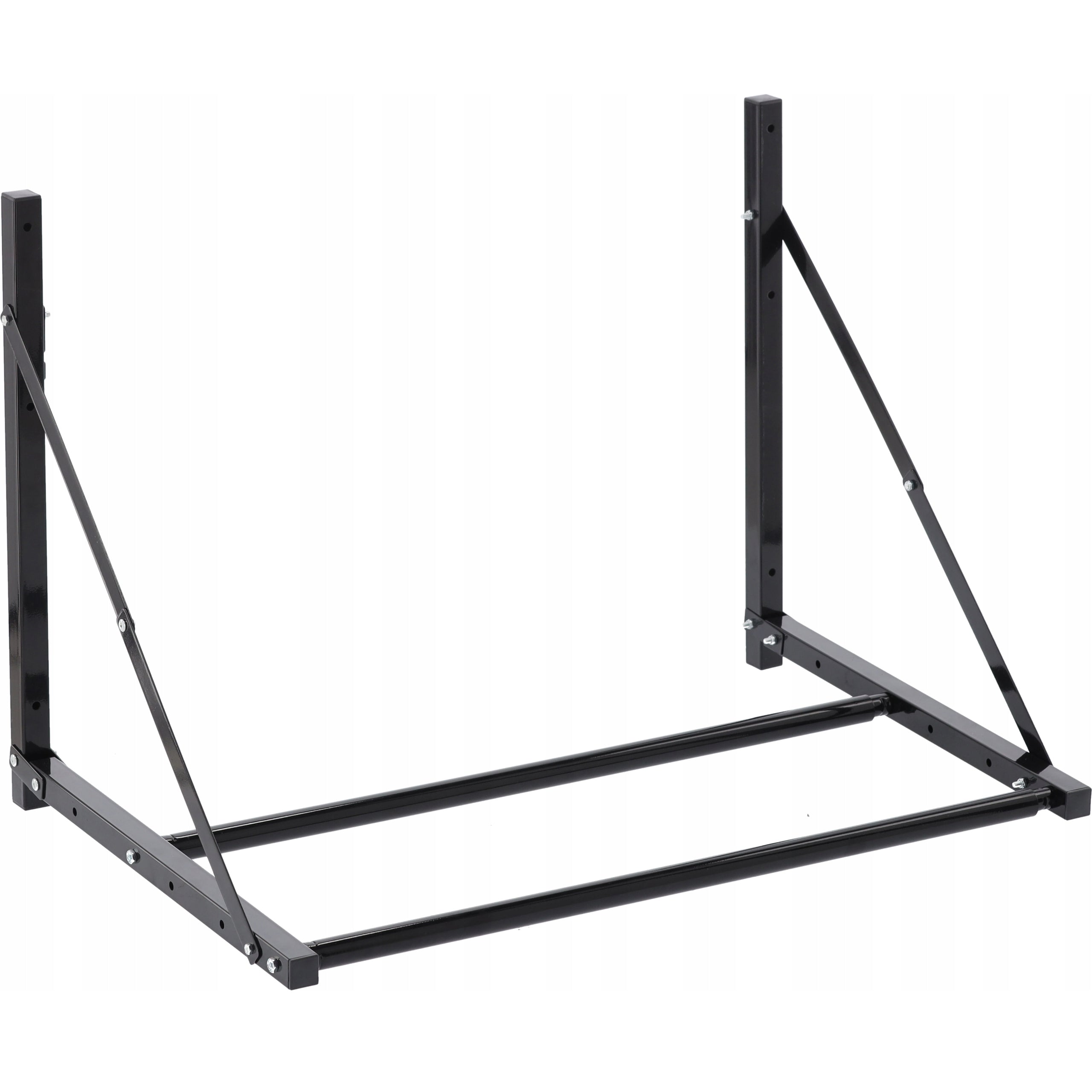 Suport suspendat pentru anvelope reglabil, montaj pe perete cu kit instalare inclus, 120x56x50 cm, negru
