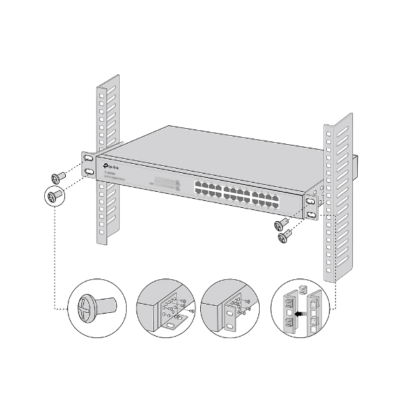 KIT MONTARE switch TP-Link, compatibil cu switch-urile TP-Link montabile in rack-uri de 19-inch "RackMount Kit-19"