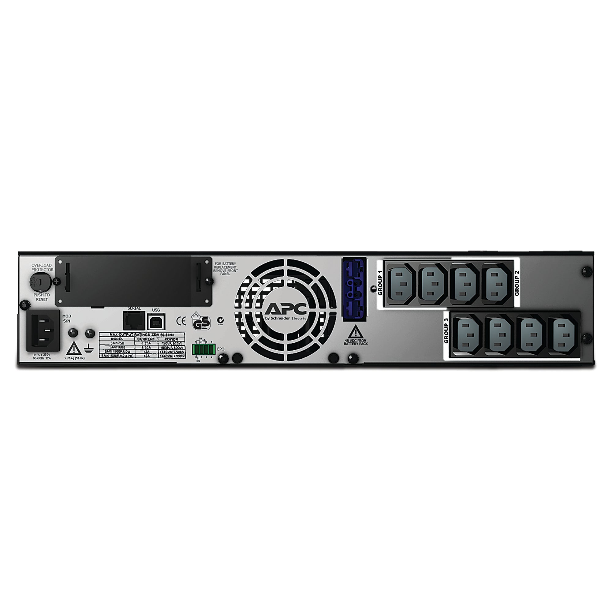 UPS APC, "Smart-UPS X", Line Int. sin pura mgmt, tower, rack, 1500VA / 1200W , AVR, IEC x 8, 1 x baterie APCRBC115, display LCD, back-up 11 - 20 min., "SMX1500RMI2U", SP prelungire garantie (WBEXTWAR1YR-SP-03/WBEXTWAR3YR-SP-03)