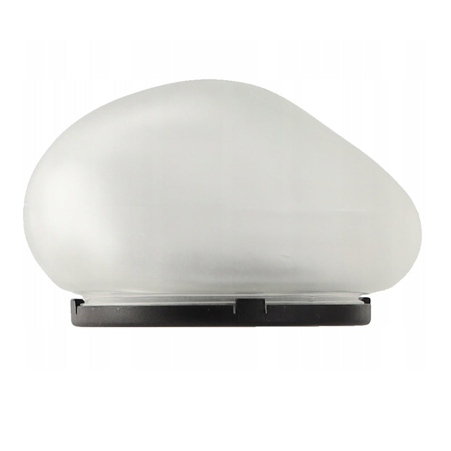 Lampa solara gradina tip piatra, 4 LED alb cald, senzor crepuscular, IP44, 14x13x9 cm, gri