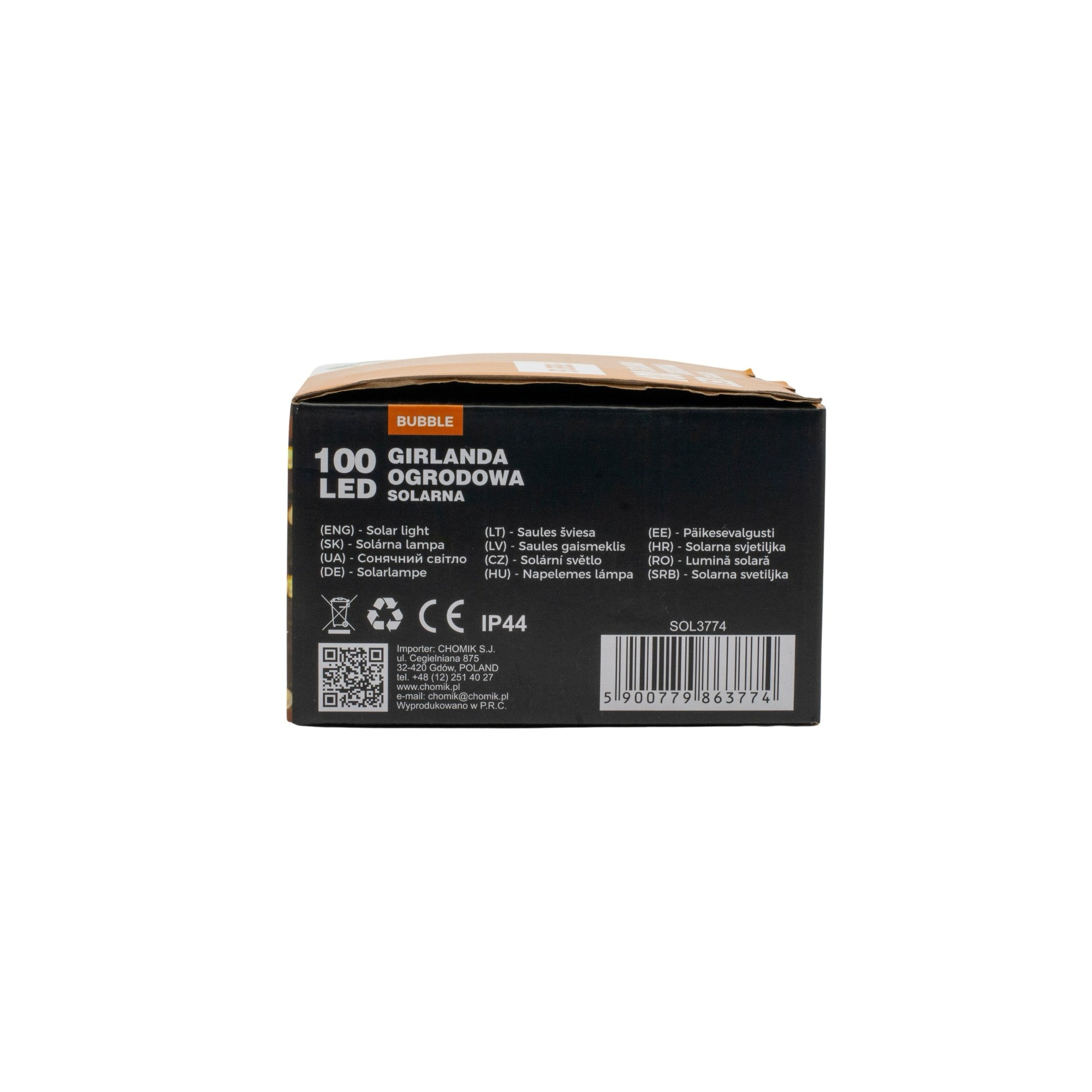 Ghirlanda luminoasa, LED, 100 becuri mici, 10m, incarcare solara, lumina alb cald
