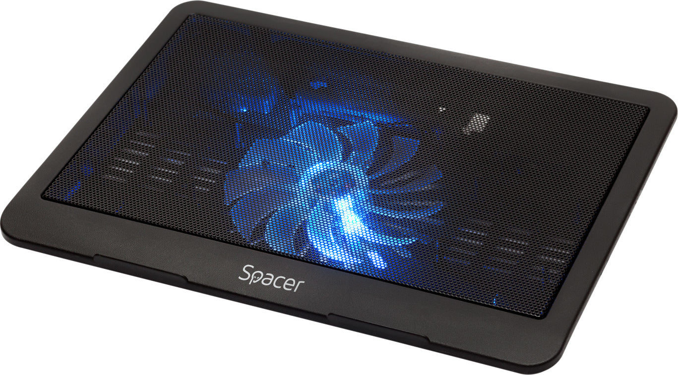 STAND SPACER notebook 15.6", sita metal, fan 14cm cu led albastru, black, "SP-NC19"/45504838