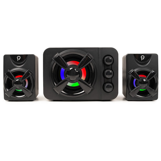 BOXE SPACER Gaming 2.1, RMS: 11W (2 x 3W + 5W), control volum, bass si inalte, subwoofer lemn MDF, 3 x LED, USB power, black, "SPB-THUNDER" (timbru verde 2.00 lei) 43501938