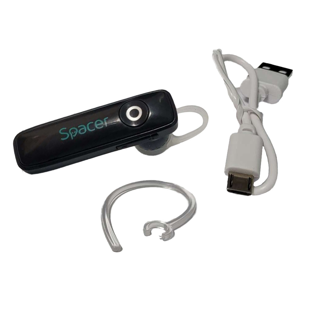 CASCA Spacer wireless, pt. smartphone, monocasca, microfon pe casca, negru, "SPBH-HF-01-BK"