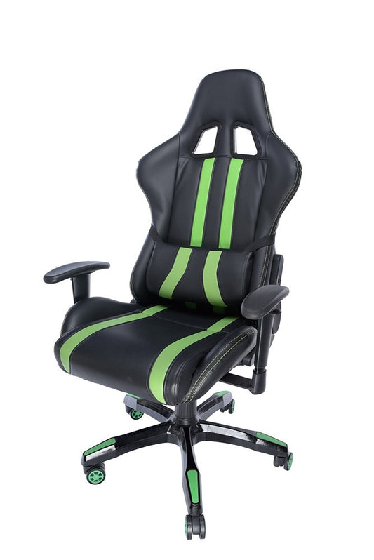 SCAUN GAMING SPACER imitatie piele, black & green, brate ajustabile, greutate max. 120kg, dimensiuni 69.5*77.5*126~132cm "SPCH-TRINITY-GRN"/45505852