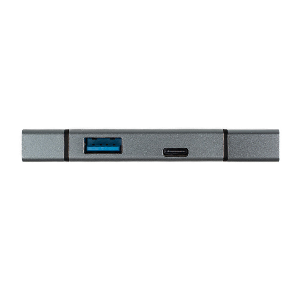 CARD READER extern SPACER, 4 in 1, interfata USB 2.0, USB Type C, citeste/scrie: SD, micro SD; extraconectori mama USB si Type-C, aluminiu, "SPCR-TYPEC-USB-01"