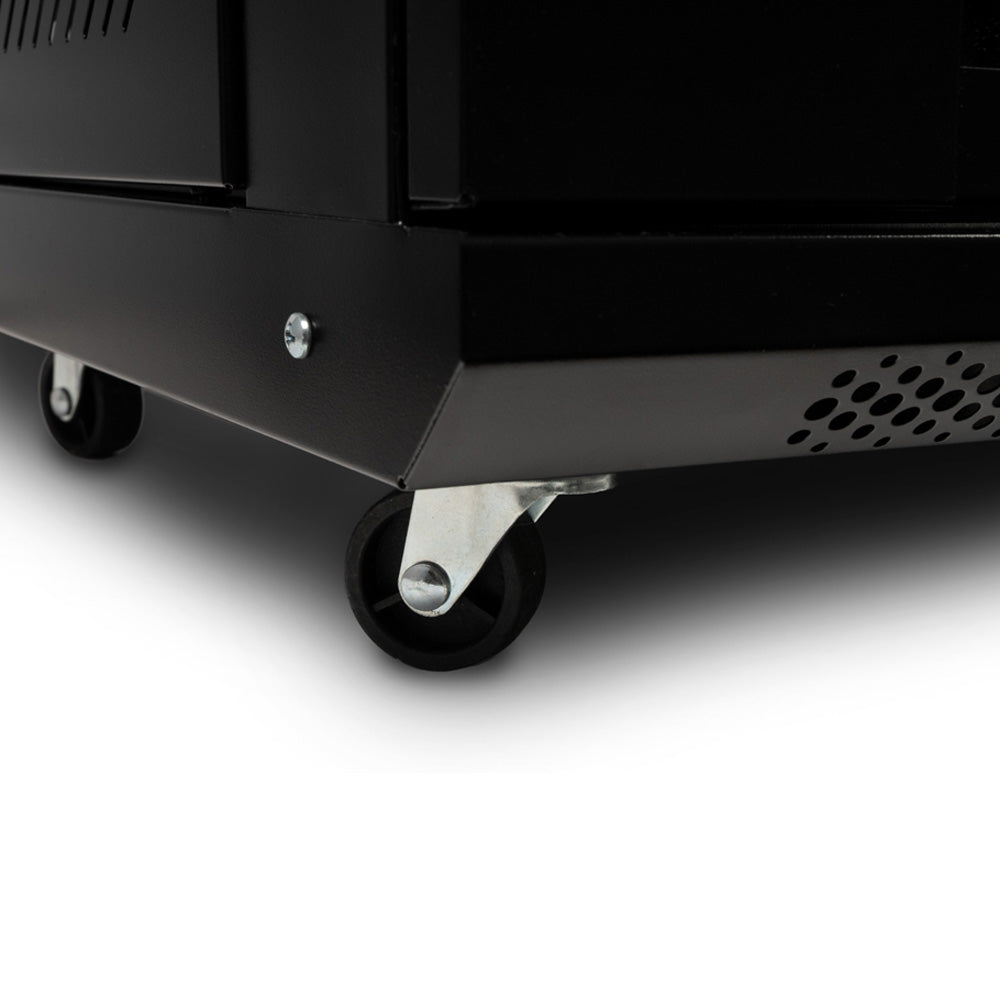 CABINET 19" SPACER 12U 500x450mm, fixare pe perete, Flatpack (dezasamblat), Black, usa sticla cu blocare, panouri detasabile, otel 1mm, sarcina maxima 25Kg, contine un raft si roti, "SPCW-12U-450-BK-02"