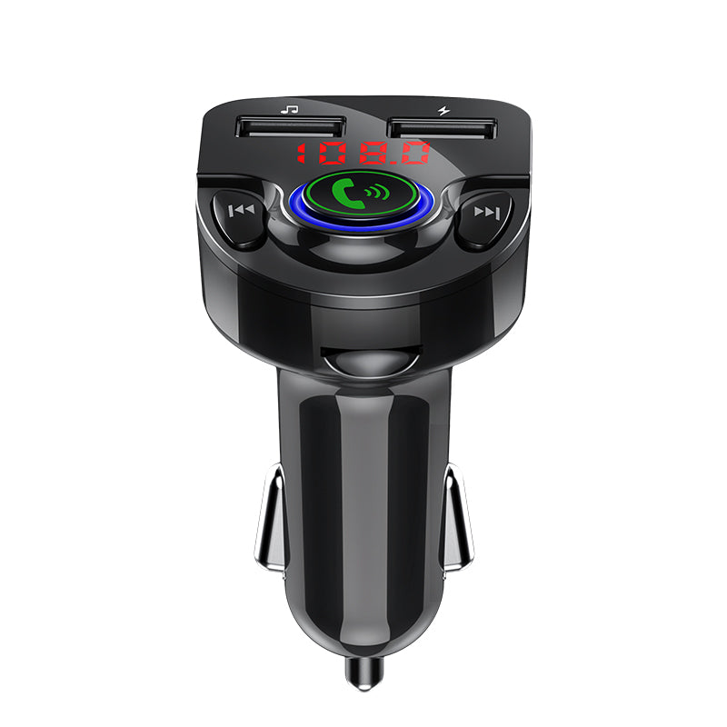 MODULATOR AUTO FM SPACER, Bluetooth 5.0. 1xUSB QC3.0 & 1xUSB max. 5V/3.1A, 12V-24V, max. 10-15m, mic max. 0-2m, format MP3/WMA, 206 canale 87.5-108Mhz, USB disk, microSD, answer/reject/hang up/redial, black, "SPFM-01-QC"
