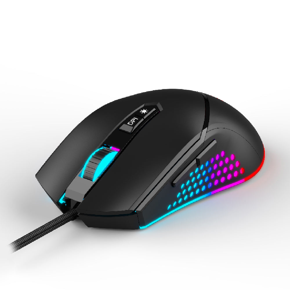 MOUSE Spacer - gaming, gaming, cu fir, USB, optic, 12.000 dpi, butoane/scroll 7/1, iluminare RGB, negru, "SPGM-ALIEN-NOVA"