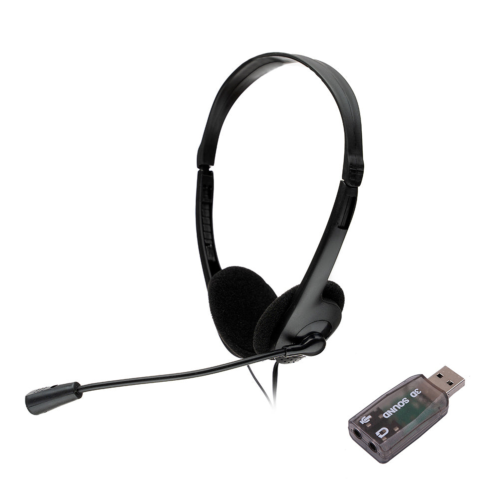 CASTI Spacer, cu fir, standard, utilizare multimedia, call center, microfon pe brat, conectare prin adaptor USB 2.0 sau Jack 3.5 mm x 2, negru, "SPK-223-USB"