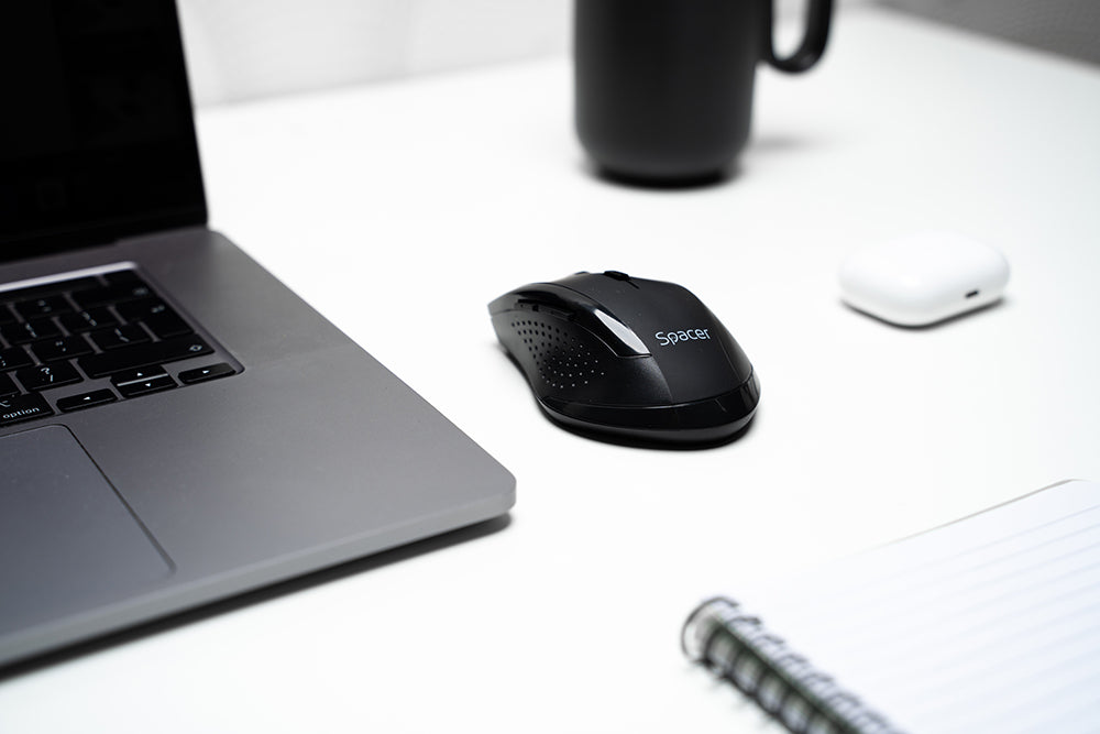 MOUSE Spacer, PC sau NB, wireless, 2.4GHz, optic, 800/ 1200/1600 dpi, butoane/scroll 6/1, rezolutie selectabila, negru, "SPMO-291" 45503292