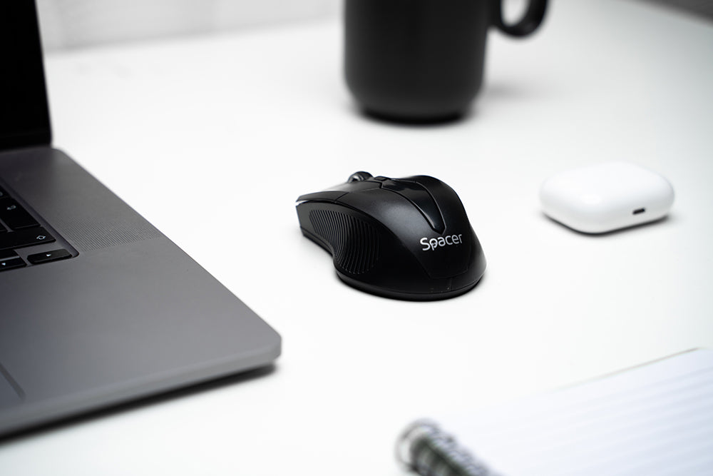 MOUSE Spacer, PC sau NB, wireless, 2.4GHz, optic, 1600 dpi, butoane/scroll 4/1,buton ON/OFF, negru, "SPMO-W02"