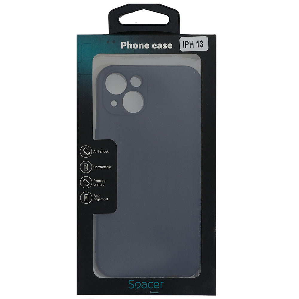 Husa Iphone 13 Spacer, grosime 2mm, material flexibil silicon + interior cu microfibra, negru "SPPC-AP-IP13-SLK"