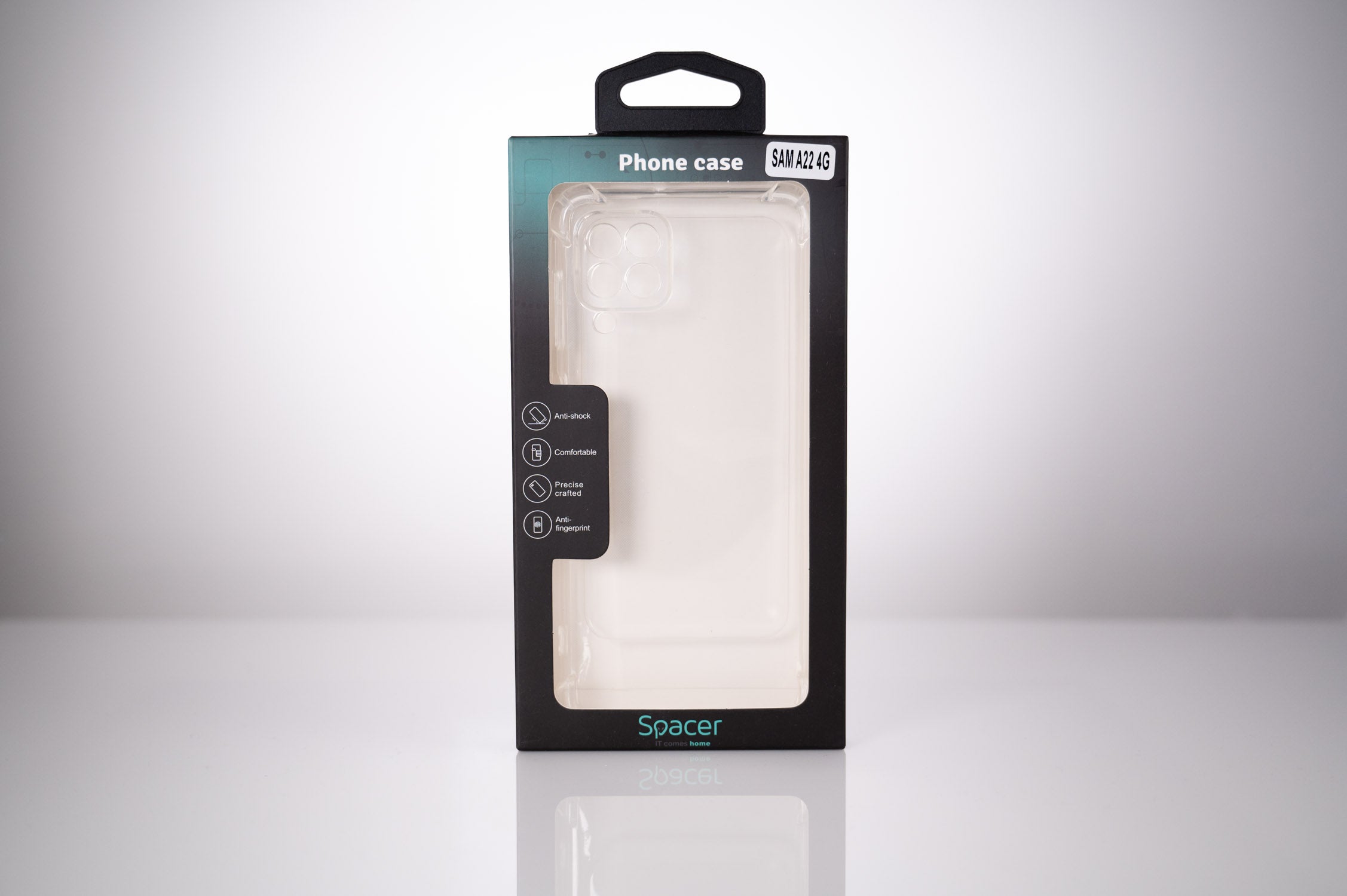 Husa Samsung Galaxy A22 4G Spacer, transparenta, grosime 1.5mm, protectie suplimentara antisoc la colturi, material flexibil TPU "SPPC-SM-GX-A224G-CLR"