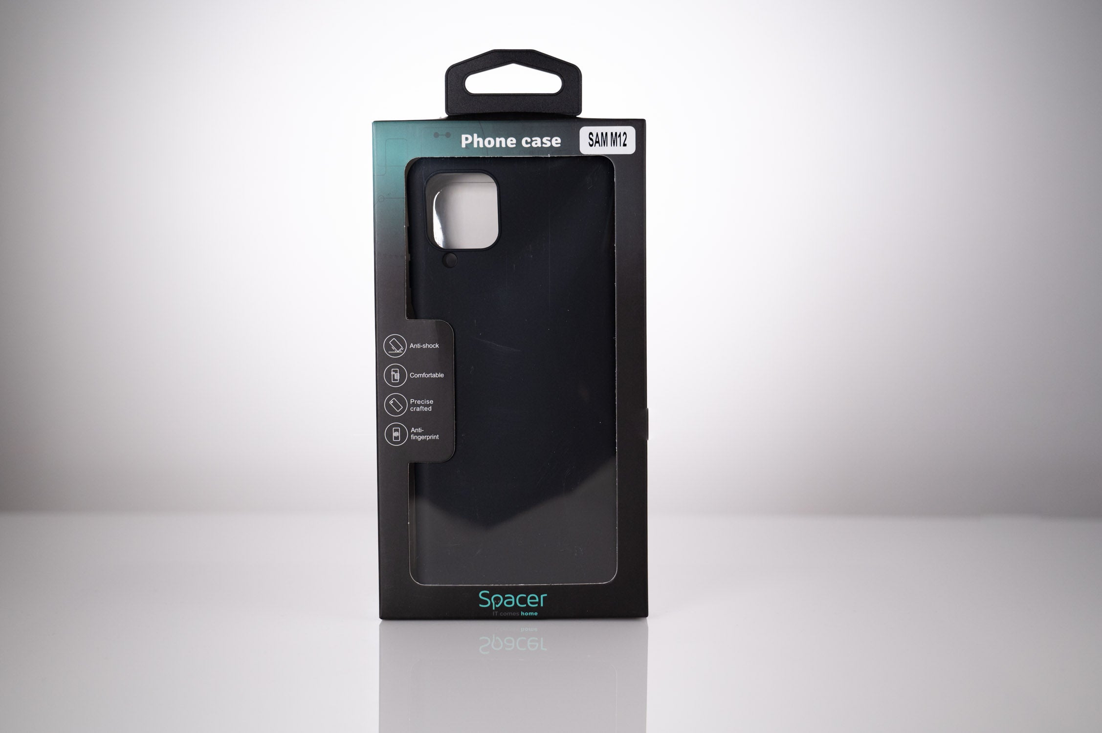 Husa Samsung Galaxy M12 Spacer, negru, grosime 1.5mm, material flexibil TPU "SPPC-SM-GX-M12-TPU"