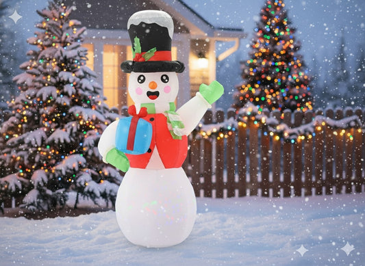 Om de zapada gonflabil de exterior, iluminare LED, 180 cm, compresor integrat, alb - 2