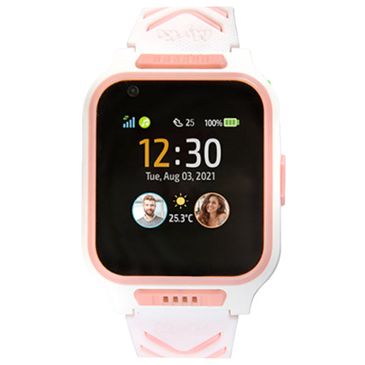 Smartwatch Watch 4, LTE, cu tripla localizare (LBS, GPS, Wi-Fi), IP67, Alb Roz - BazarOltenia