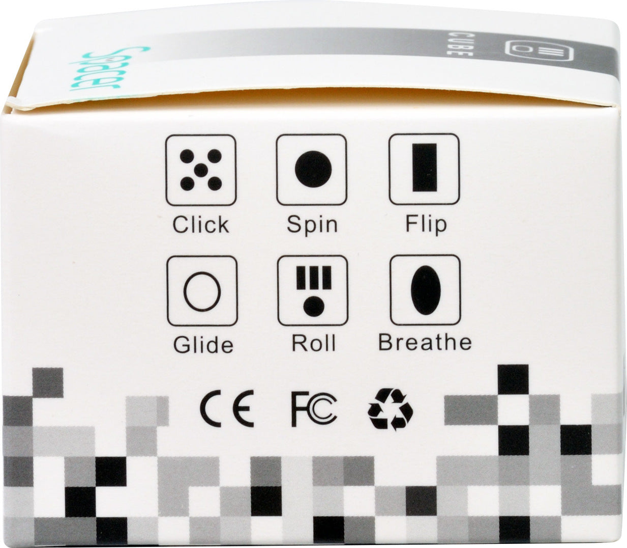CUB ANTISTRES SPACER, FIDGET, black cu butoane green, "SP-CUBE-FGET"