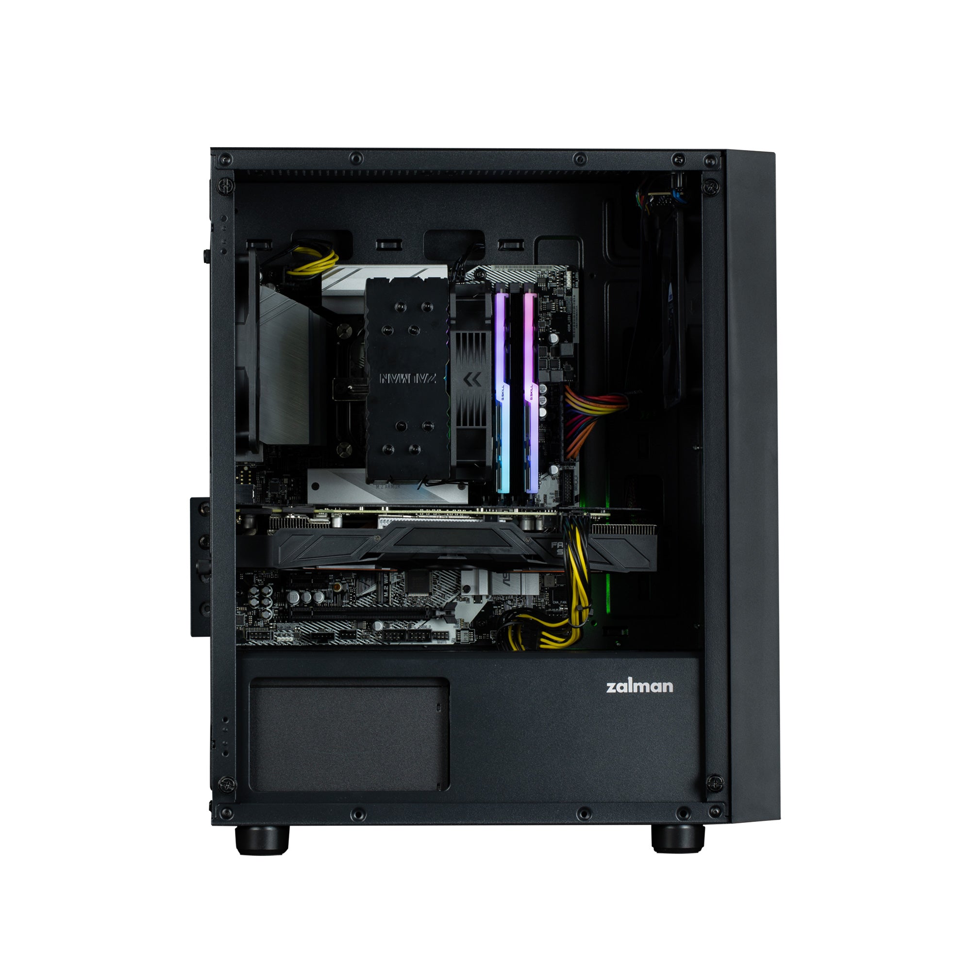 CARCASA Zalman "T3 plus", mini tower, office, fara sursa, suporta 8xfan, 2xfan inclus, USB 3.1 gen1 x 2, USB 2.0 x 1, audio+mic, 4 sloturi expansiune, negru, "T3 PLUS"