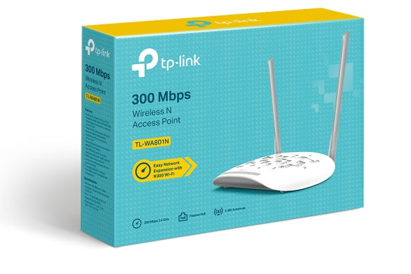 ACCESS POINT TP-LINK wireless 300Mbps, port 10/100Mbps, 2 antene externe, pasiv PoE, 2T2R, Client, Universal/ WDS Repeater, wireless Bridge, WPA/WPA2, QSS "TL-WA801N"