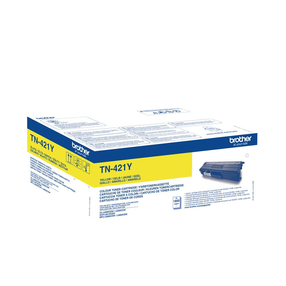 Toner Original Brother Yellow, TN421Y, pentru DCP-8410|L8260|L8360|MFC-L8690|L8900, 1.8K, , "TN421Y"