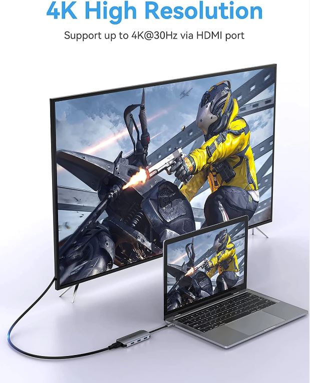 Docking Station Vention,HDMI(M), 3xUSB 3.2 gen1,PD 100W,SD/TF dual card slot,conec prin USB-C(T),transf 5 Gbps,aliaj Al si ABS,1 Gbit,4K/30Hz,argintiu "TOJHB" -6922794756816