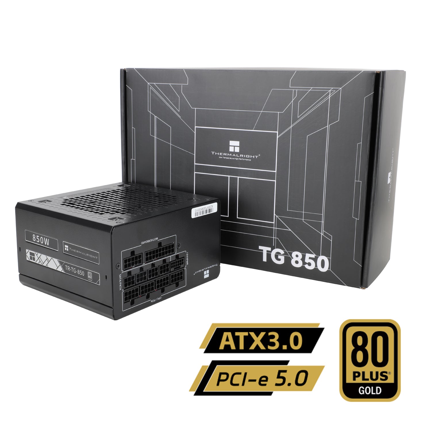 SURSA Thermalright, 850W, certificare 80 Plus Gold, modular, fan 120mm, negru, "TR-TG 850"