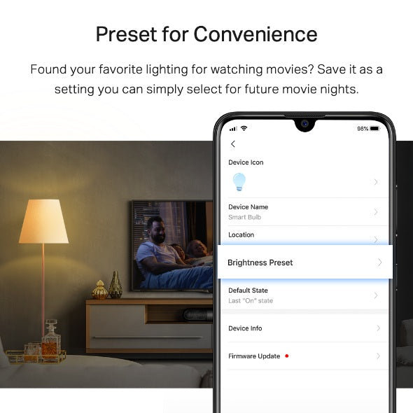 BEC LED wireless TP-LINK, 800lm, 8.7W, E27, se conecteaza la router Wi-Fi, intensitate reglabila, control prin smartphone cu aplicatia TAPO "Tapo L520E"(include timbru verde 0.60 lei)