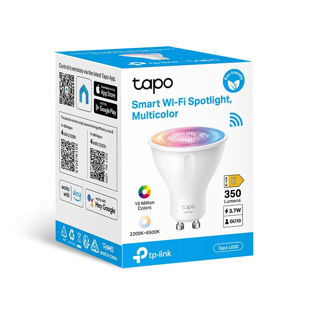 BEC LED wireless TP-LINK, 350lm, 2.9W, fasung GU10, temp culoare 2200K - 6500K,ctr prin smartph.cu apl.Tapo, ajustare auto a luminii in fct. de mom zilei "Tapo L630" (include timbru verde 0.60 lei)