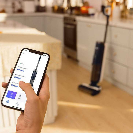 Aspirator vertical Floor One S7 Steam Plus, Smart Floor Washer, cu abur si functia de spalare, WiFi, Alb Negru - BazarOltenia