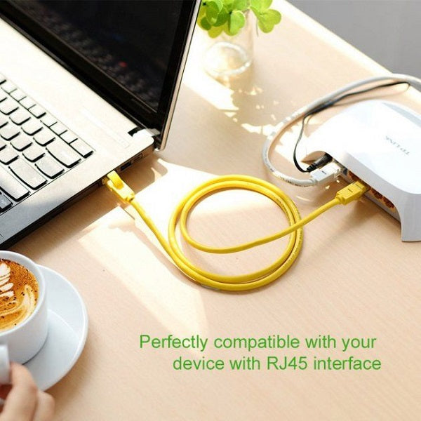 PATCH CORD UTP Ugreen Cat5e, "NW103" fire din cupru, viteza maxima 100 Mbps, 1m, galben "11230" - 6957303882304